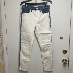 (Washed only 1x- worn 1x) Joie jeans- white and blue denim